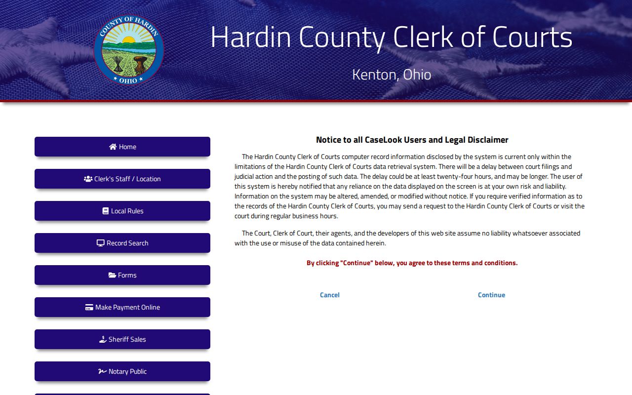Hardin County Common Pleas release order record search