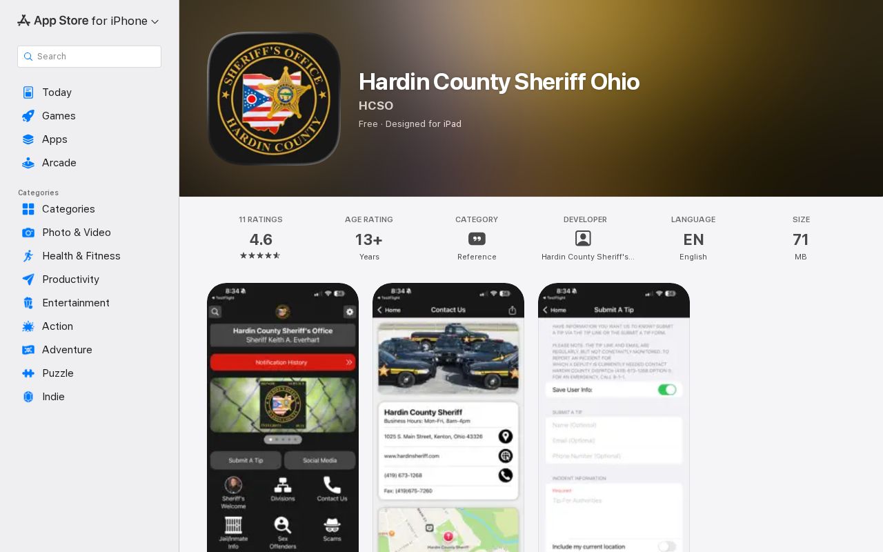 Hardin County Sheriff app for released inmate mugshots and booking records