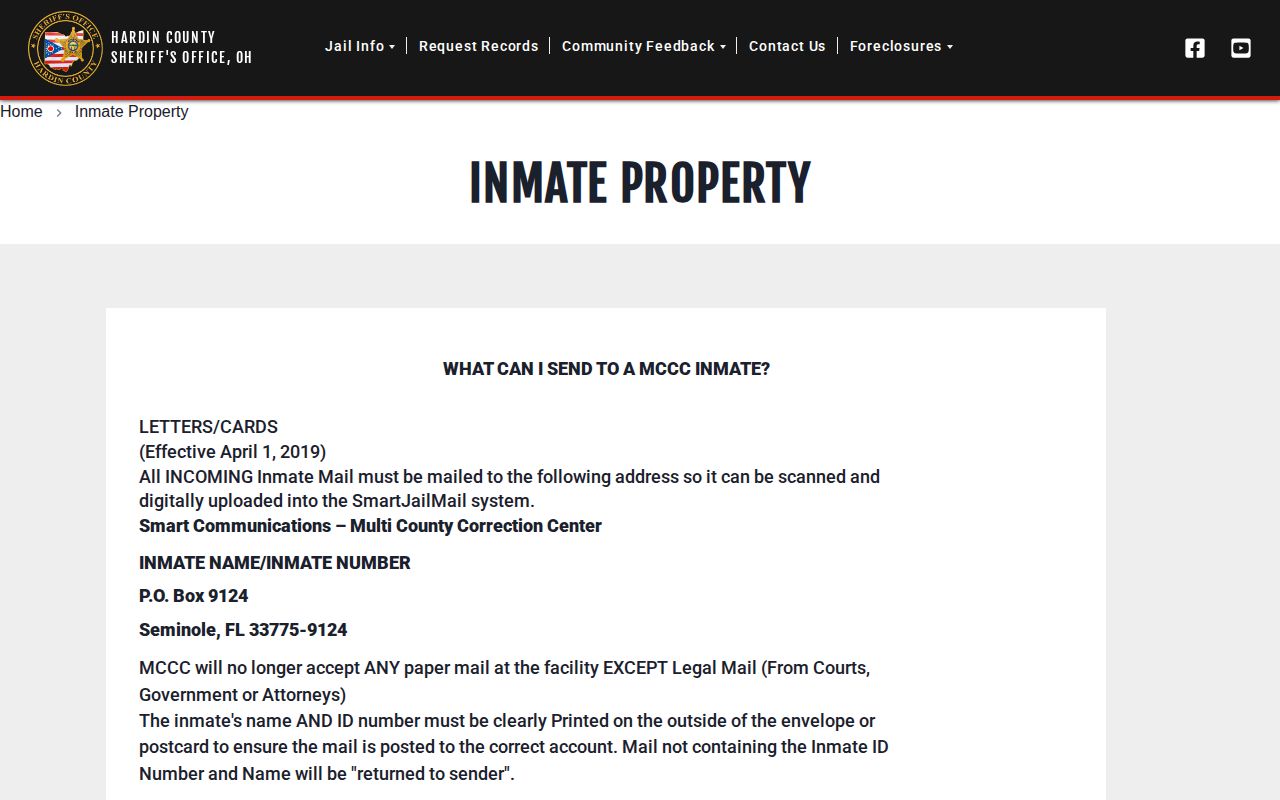 Hardin County release property three-day pickup rule